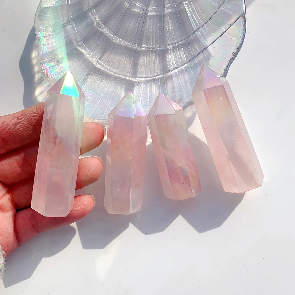 Aura Rose Quartz Crystal Point
