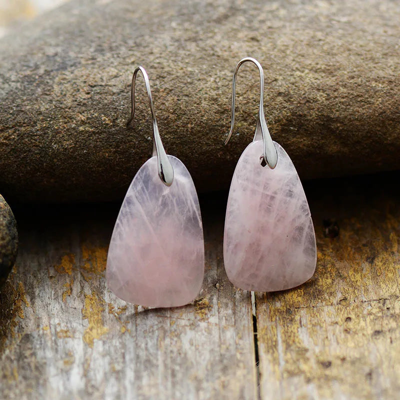 Rose Quartz Drop Earring
