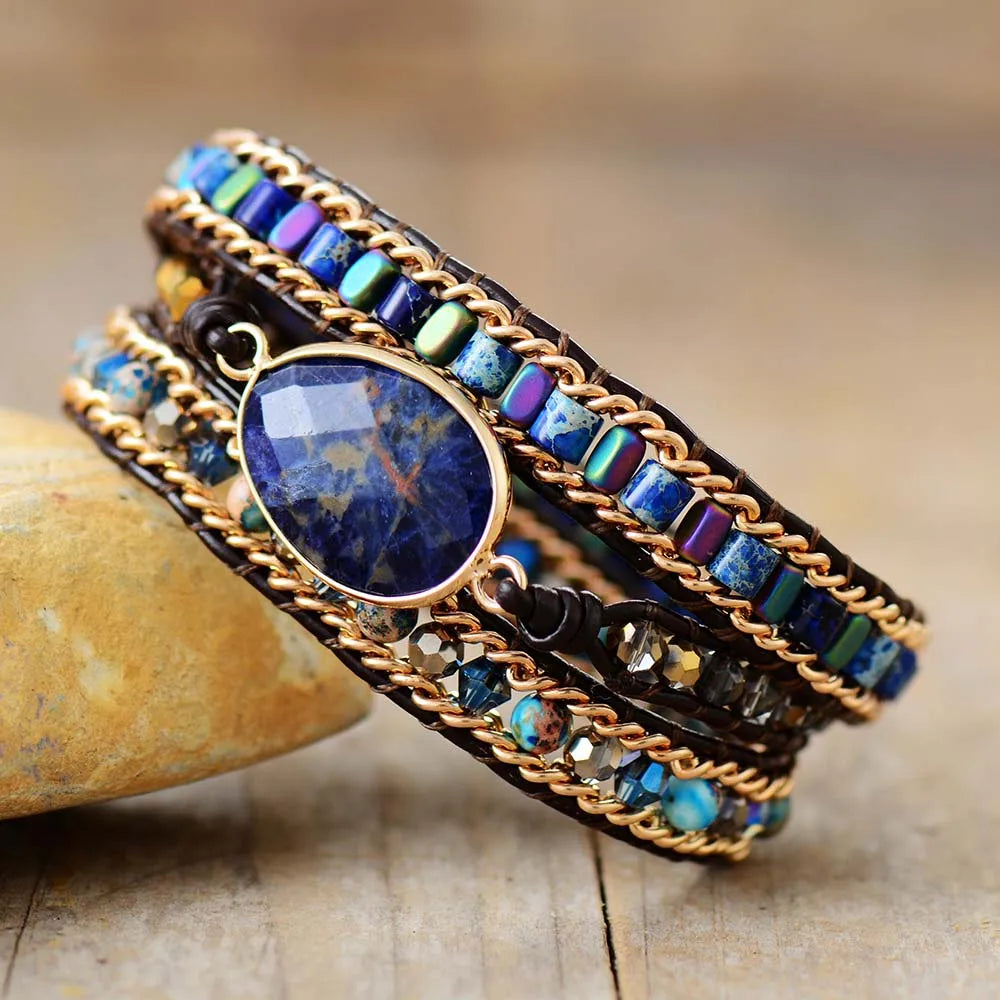 Sodalite Jasper Wrap Bracelet