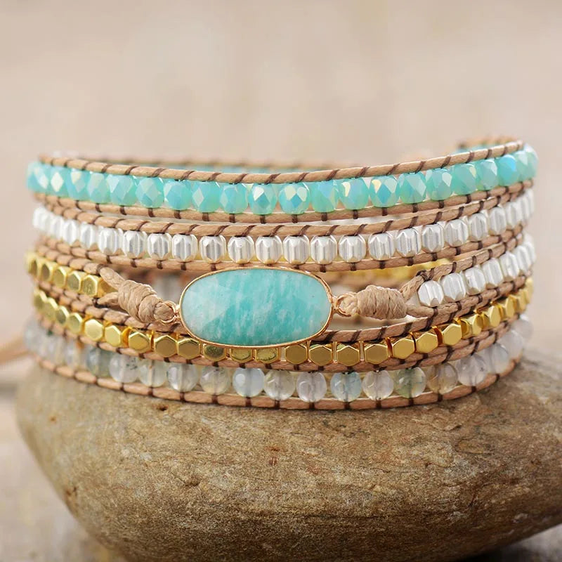 Trust & Courage Amazonite Wrap Bracelet