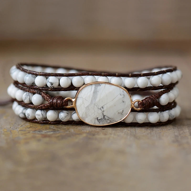 Howlite Boho Wrap Bracelet
