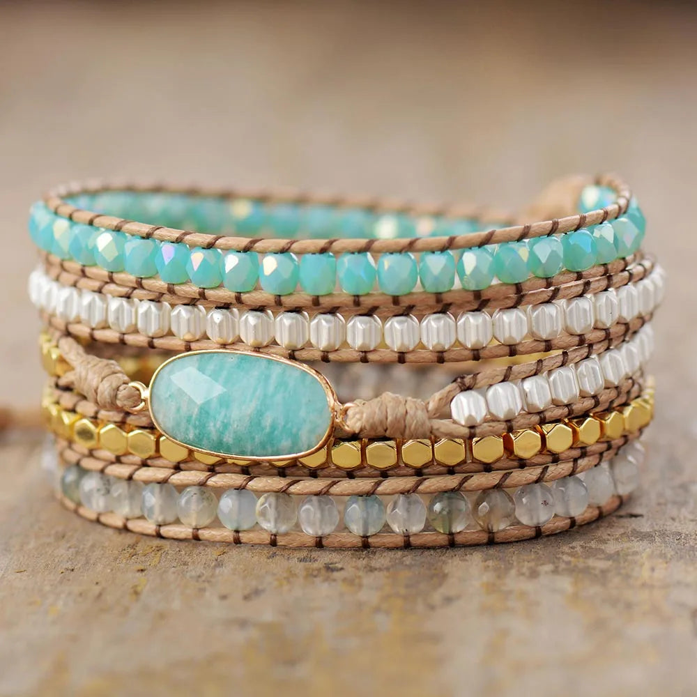 Trust & Courage Amazonite Wrap Bracelet
