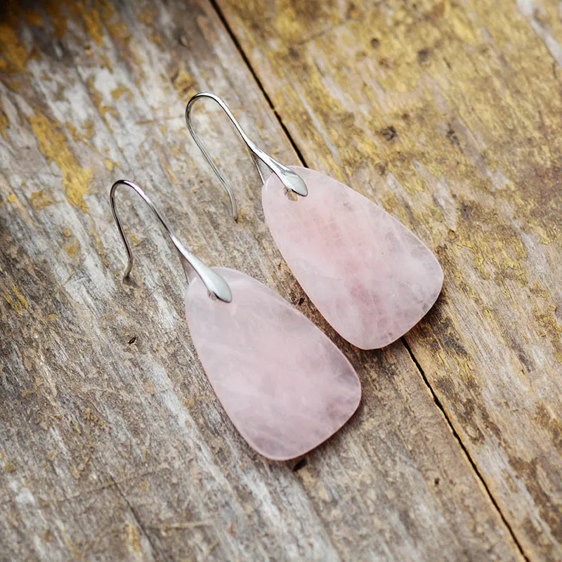 Rose Quartz Drop Earring