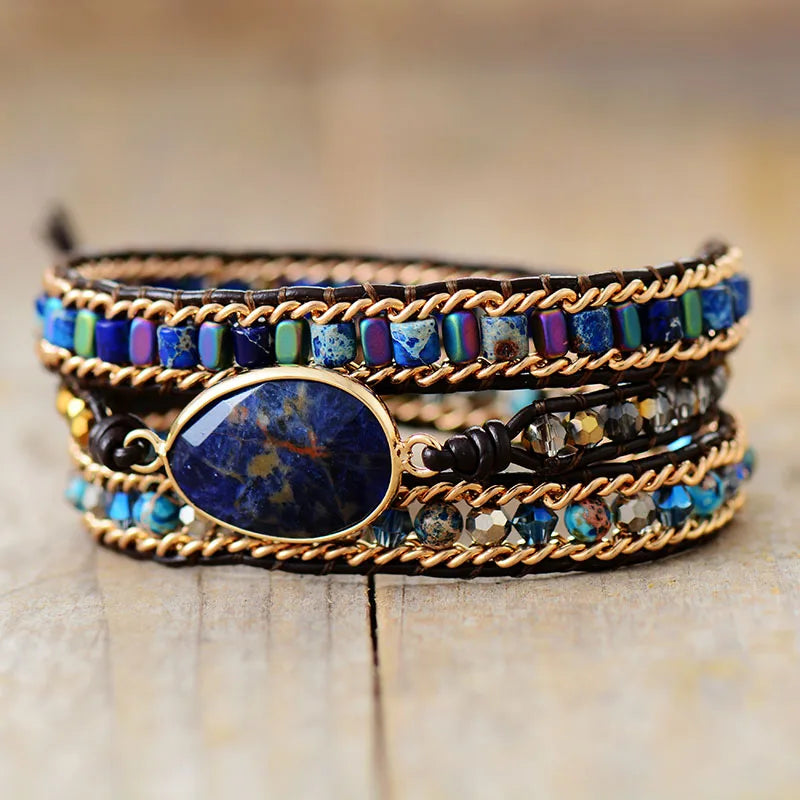 Sodalite Jasper Wrap Bracelet