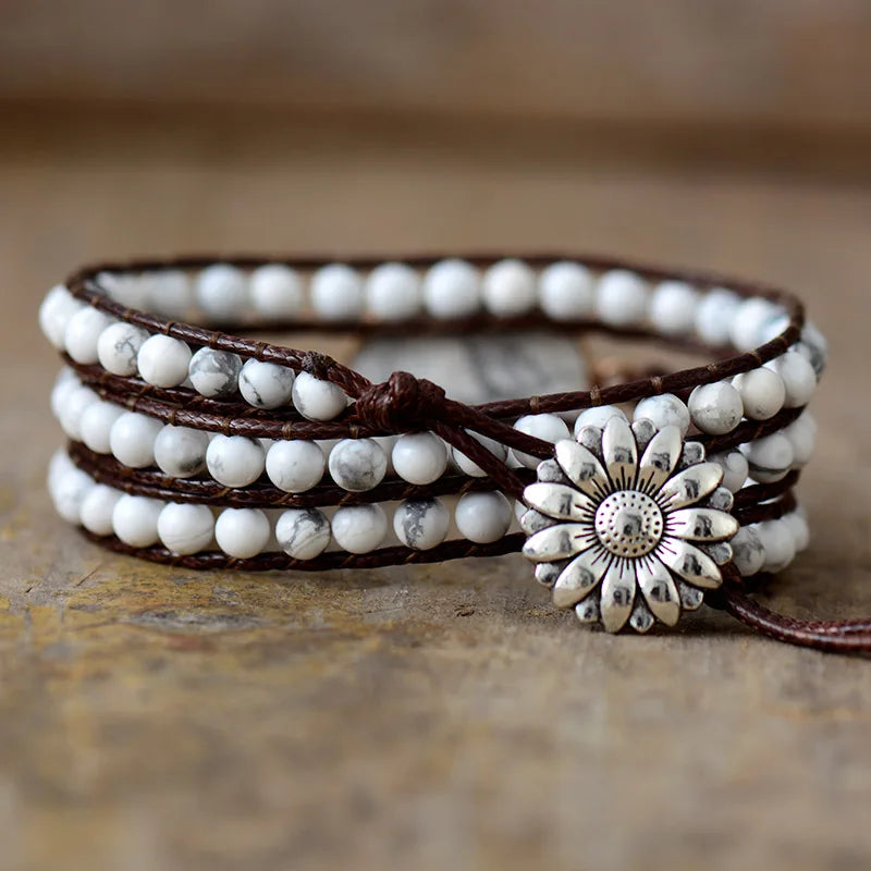Howlite Boho Wrap Bracelet