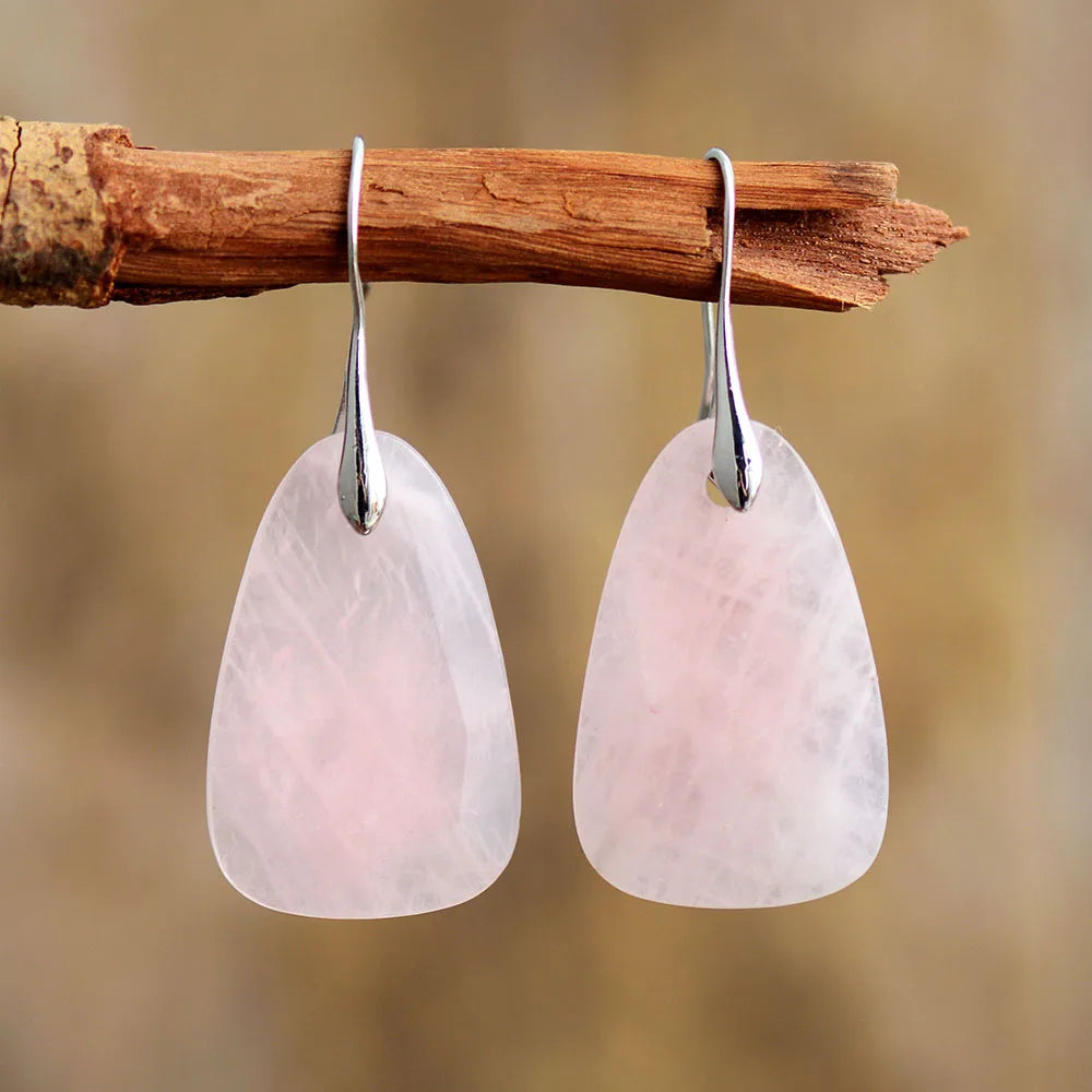 Rose Quartz Drop Earring