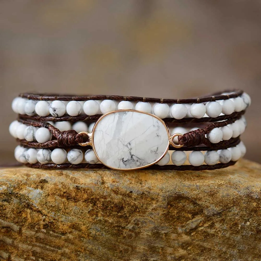 Howlite Boho Wrap Bracelet
