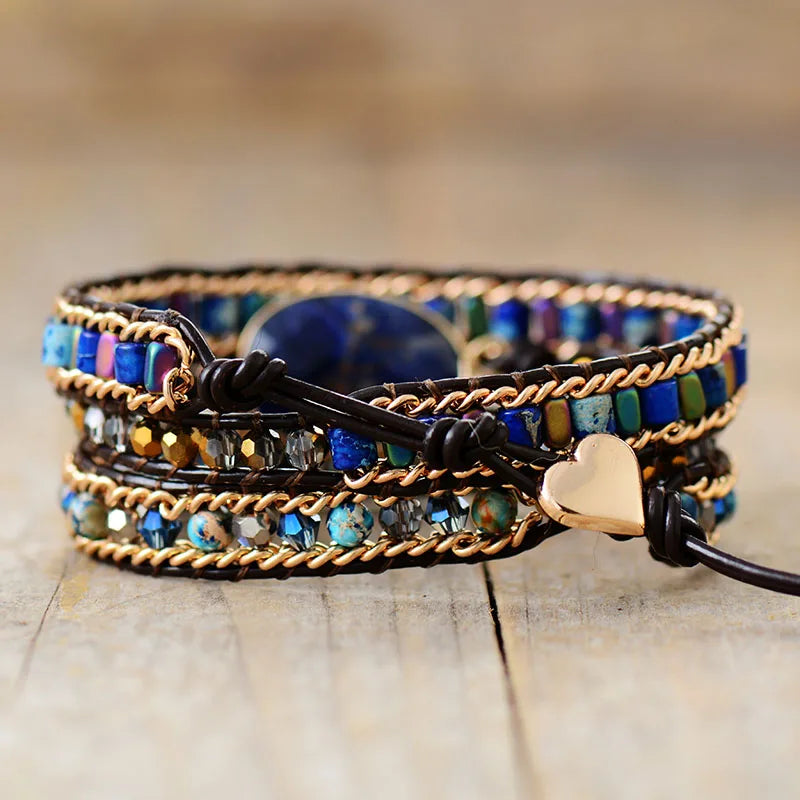 Sodalite Jasper Wrap Bracelet