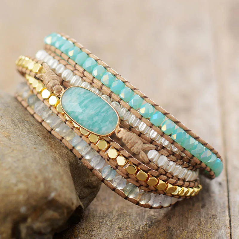 Trust & Courage Amazonite Wrap Bracelet