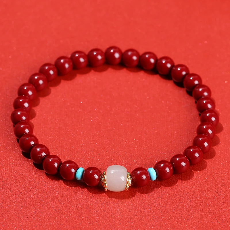 Fortune Cinnabar Jade Bracelet