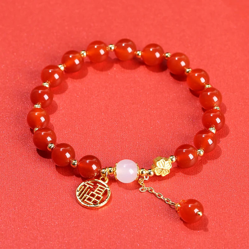 Good Fortune Red Agate Bracelet