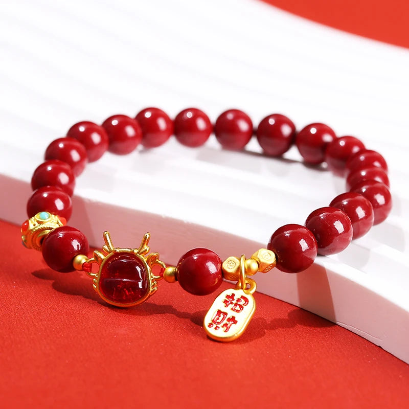 Lucky Dragon Cinnabar Bracelet