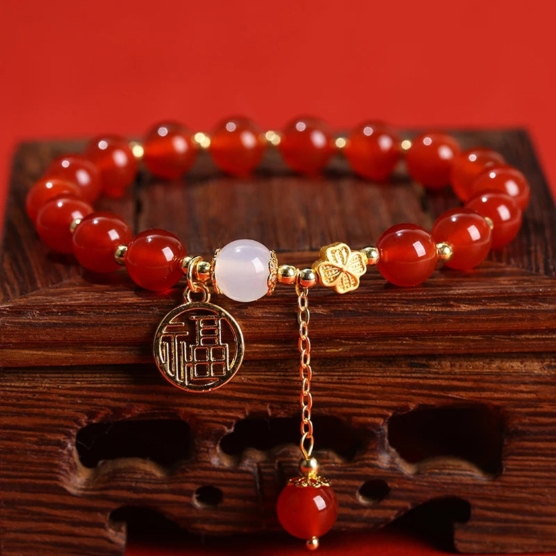 Good Fortune Red Agate Bracelet