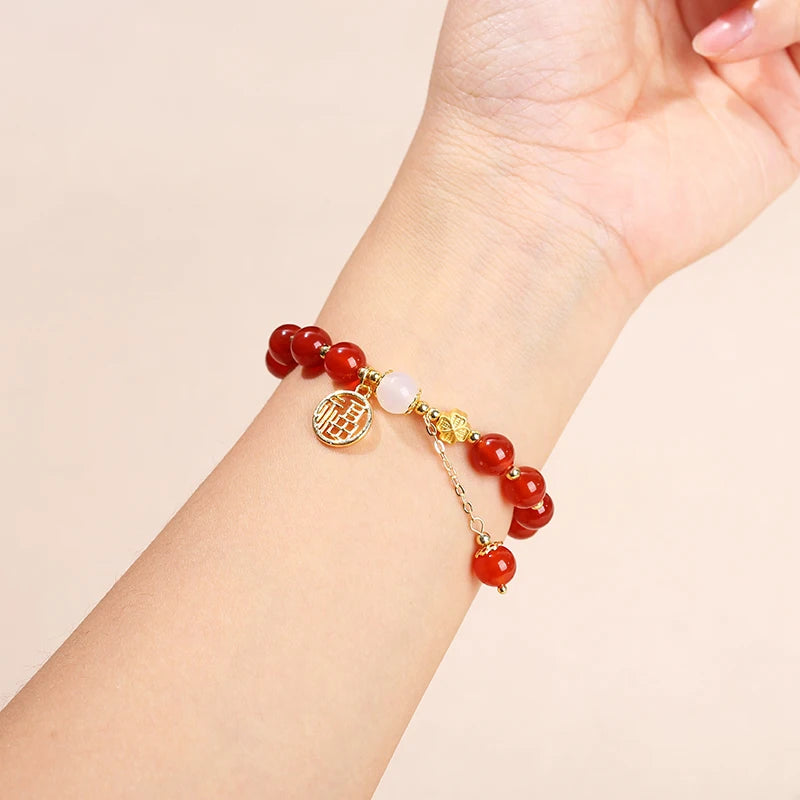 Good Fortune Red Agate Bracelet