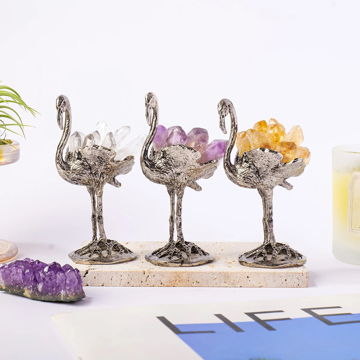 Dawn Dancer Crystal Flamingo