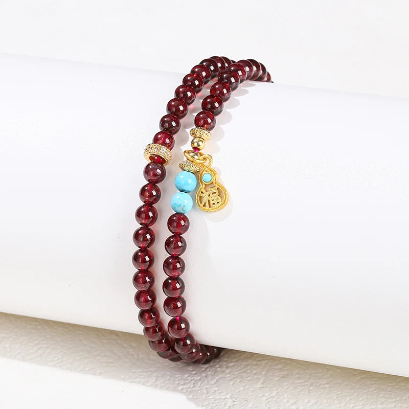 Double Layer Garnet Bracelet