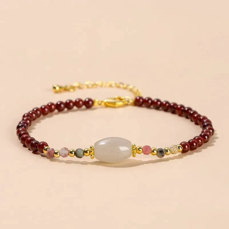 Lucky Garnet Chain Bracelet