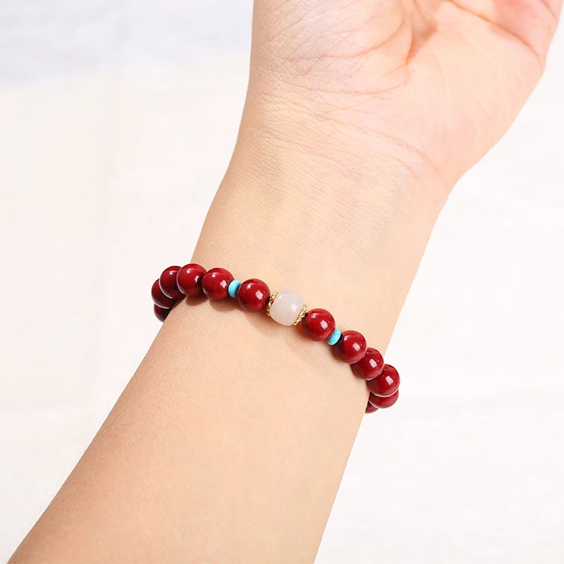 Fortune Cinnabar Jade Bracelet