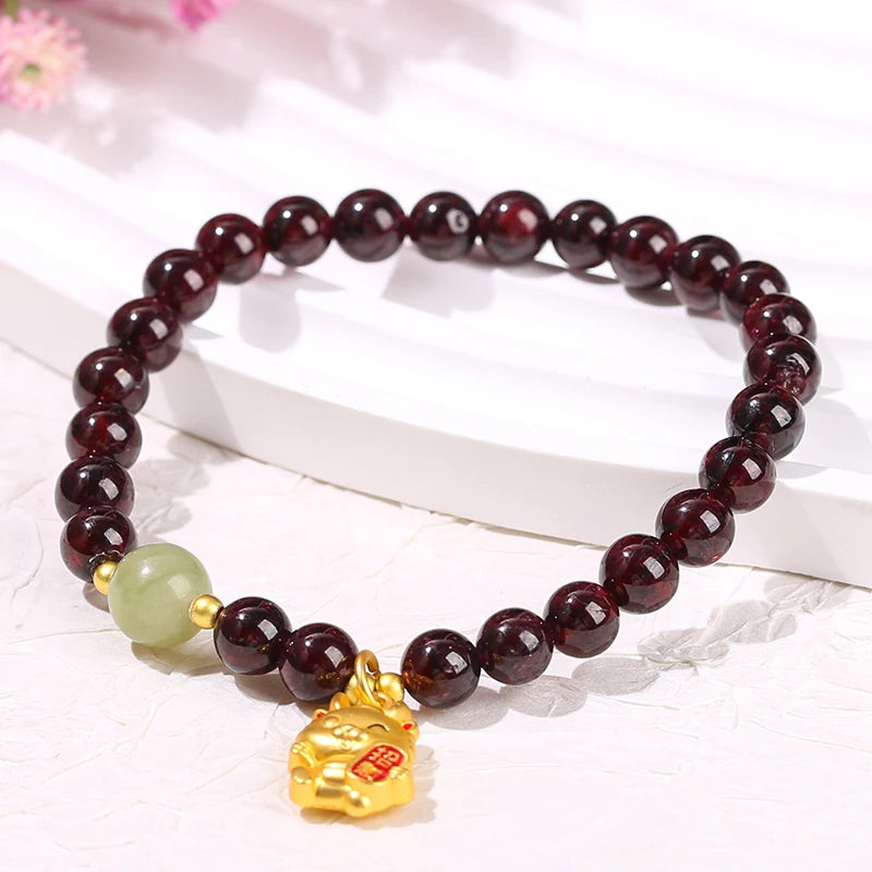 Garnet Jade Bracelet