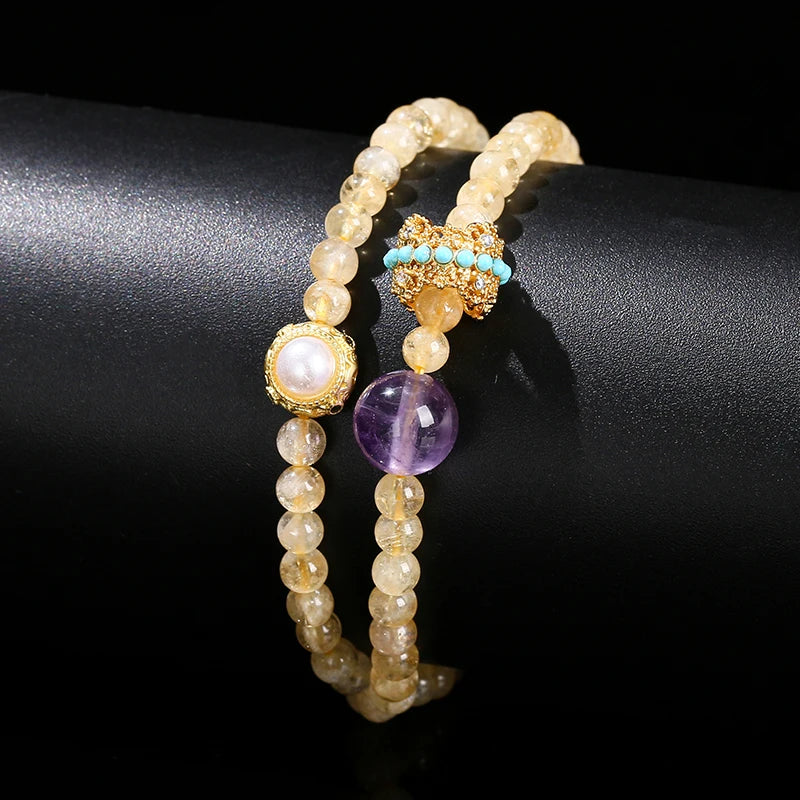 Double Layer Citrine Bracelet