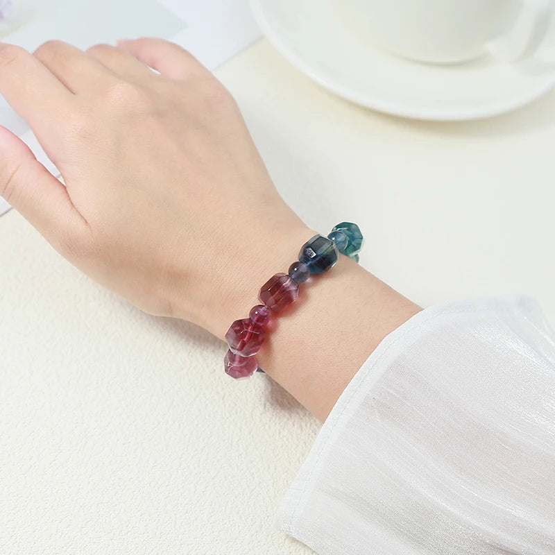 Irregular Rainbow Fluorite Bracelet