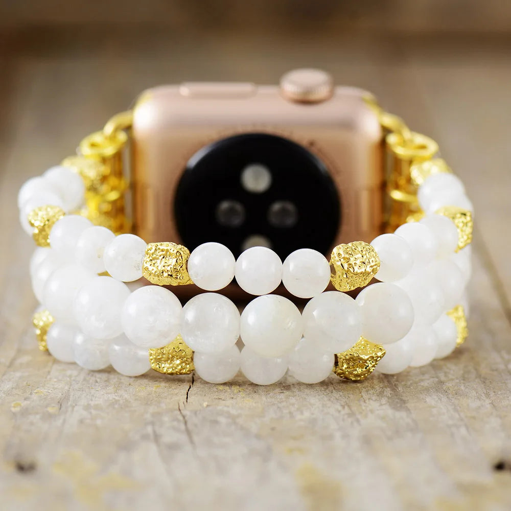 White Moonstone Apple Watch Strap