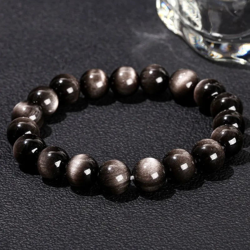 Silver Obsidian Bracelet
