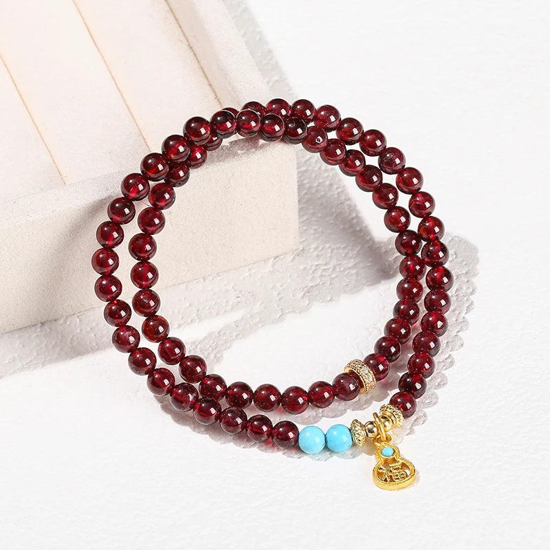 Double Layer Garnet Bracelet