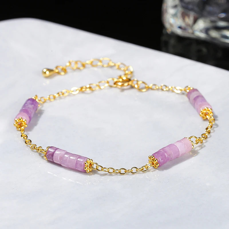 Lilac Chalcedony Chain Bracelet