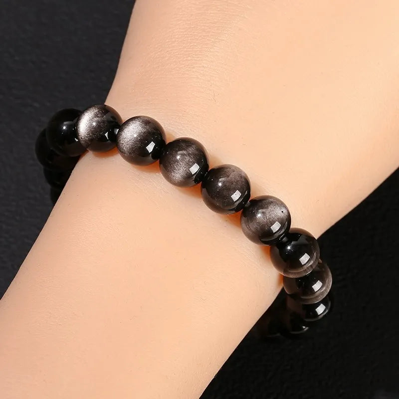 Silver Obsidian Bracelet