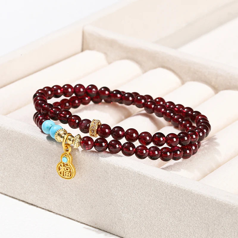 Double Layer Garnet Bracelet