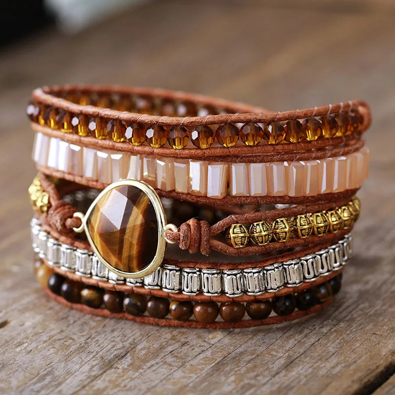 Bold Tiger Eye Wrap Bracelet