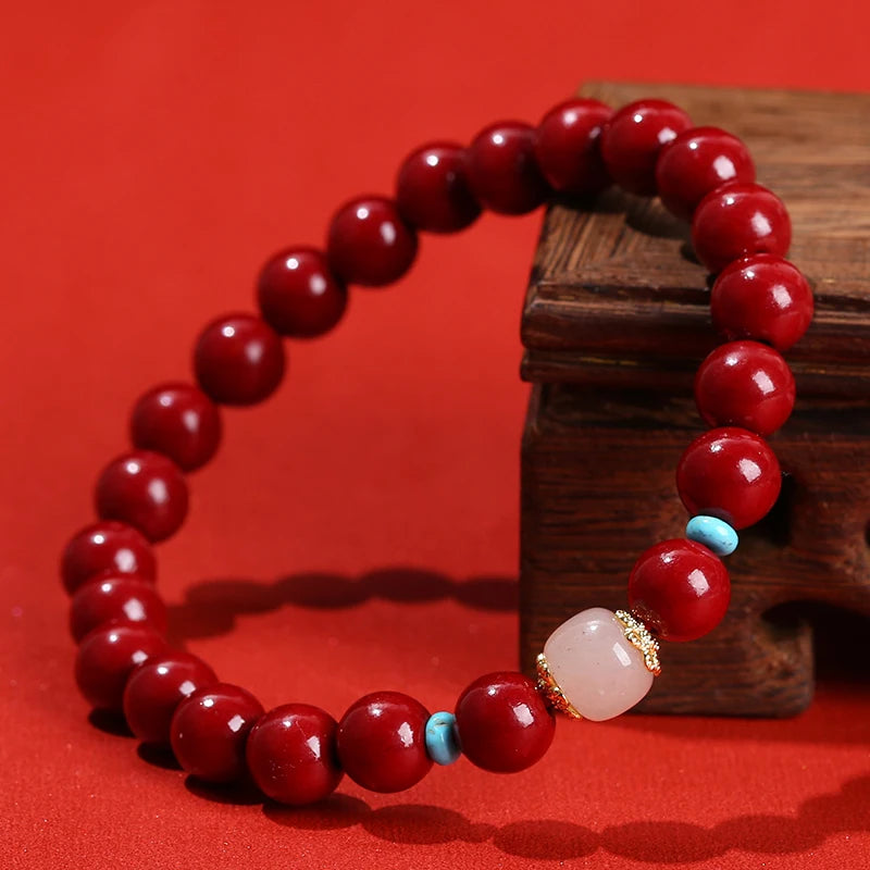 Fortune Cinnabar Jade Bracelet