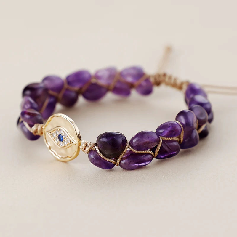 Evil Eye Amethyst Bracelet
