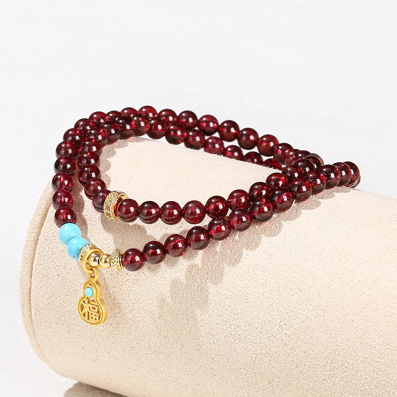 Double Layer Garnet Bracelet