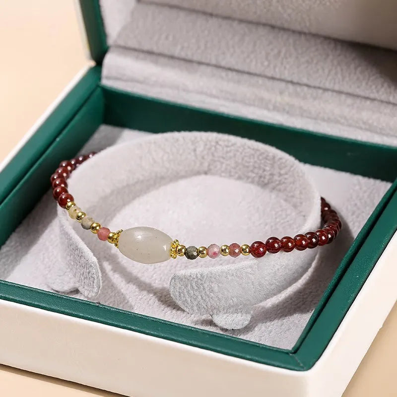 Lucky Garnet Chain Bracelet