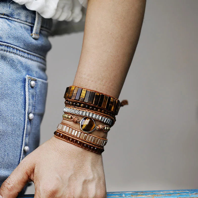 Bold Tiger Eye Wrap Bracelet