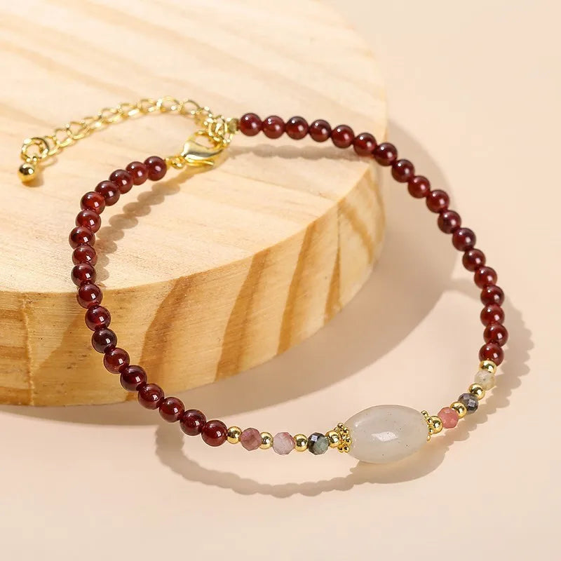 Lucky Garnet Chain Bracelet