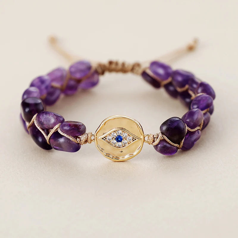 Evil Eye Amethyst Bracelet