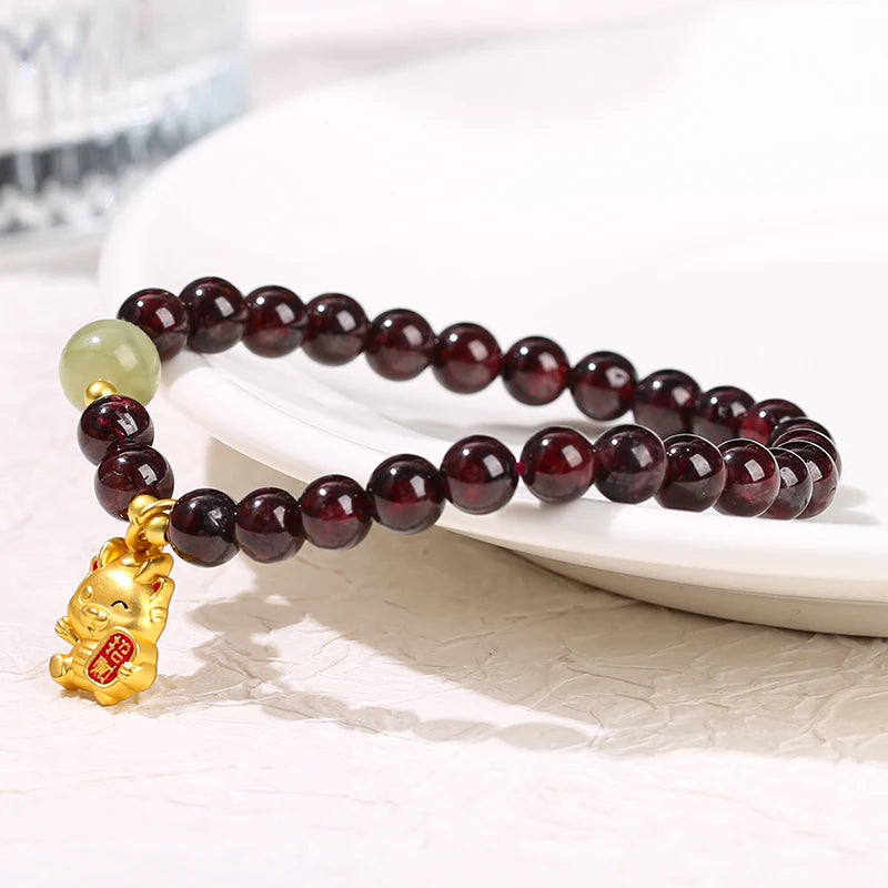 Garnet Jade Bracelet