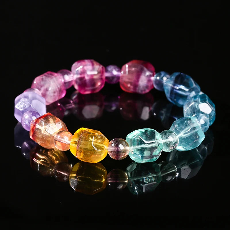 Irregular Rainbow Fluorite Bracelet
