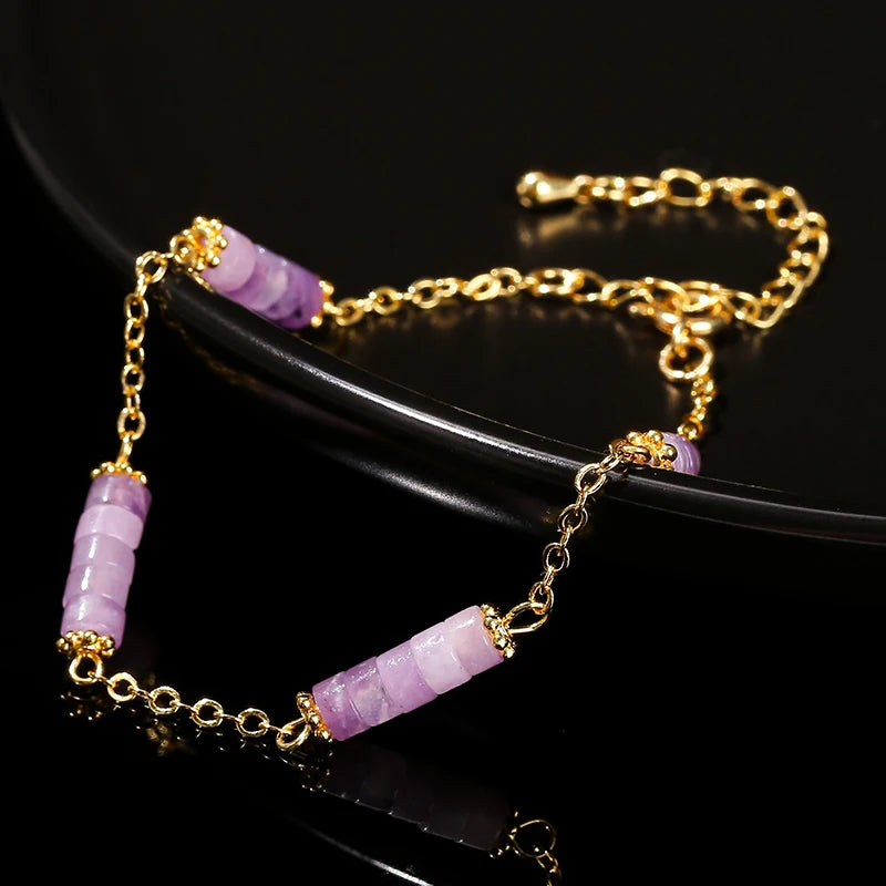 Lilac Chalcedony Chain Bracelet