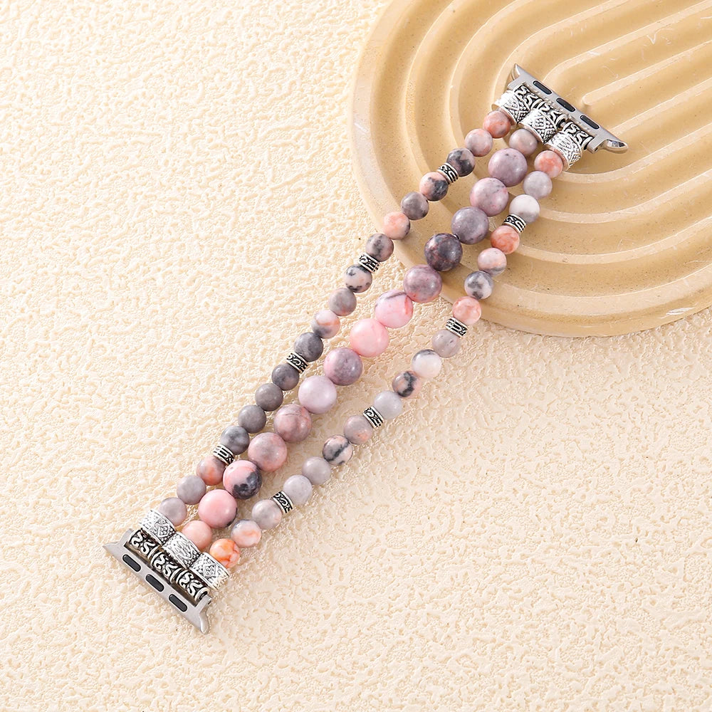 Pink Zebra Jasper Apple Watch Strap