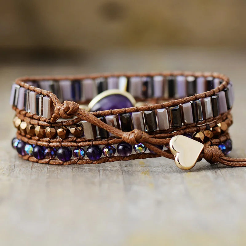 Calming Amethyst Wrap Bracelet