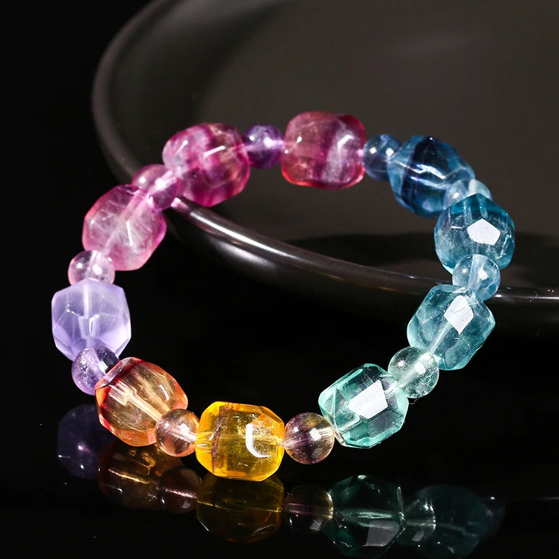 Irregular Rainbow Fluorite Bracelet