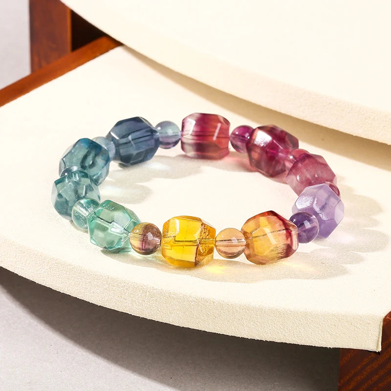 Irregular Rainbow Fluorite Bracelet