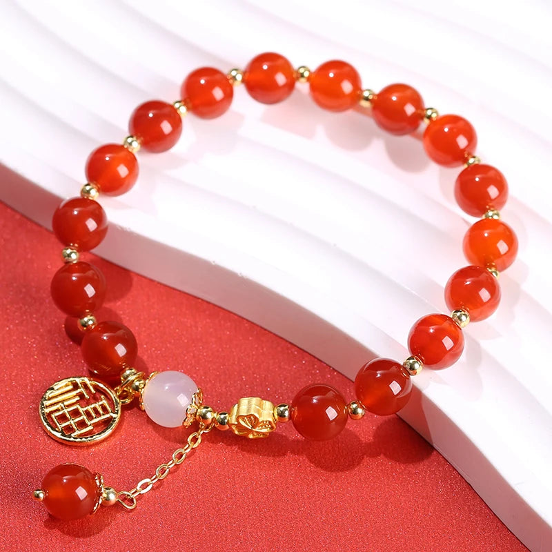 Good Fortune Red Agate Bracelet