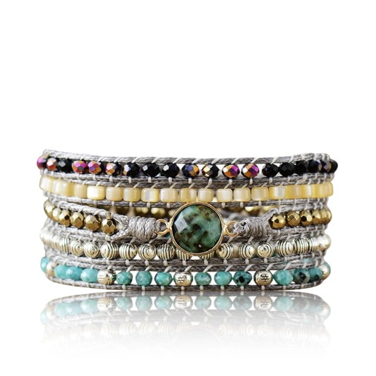 African Turquoise Wrap Bracelet