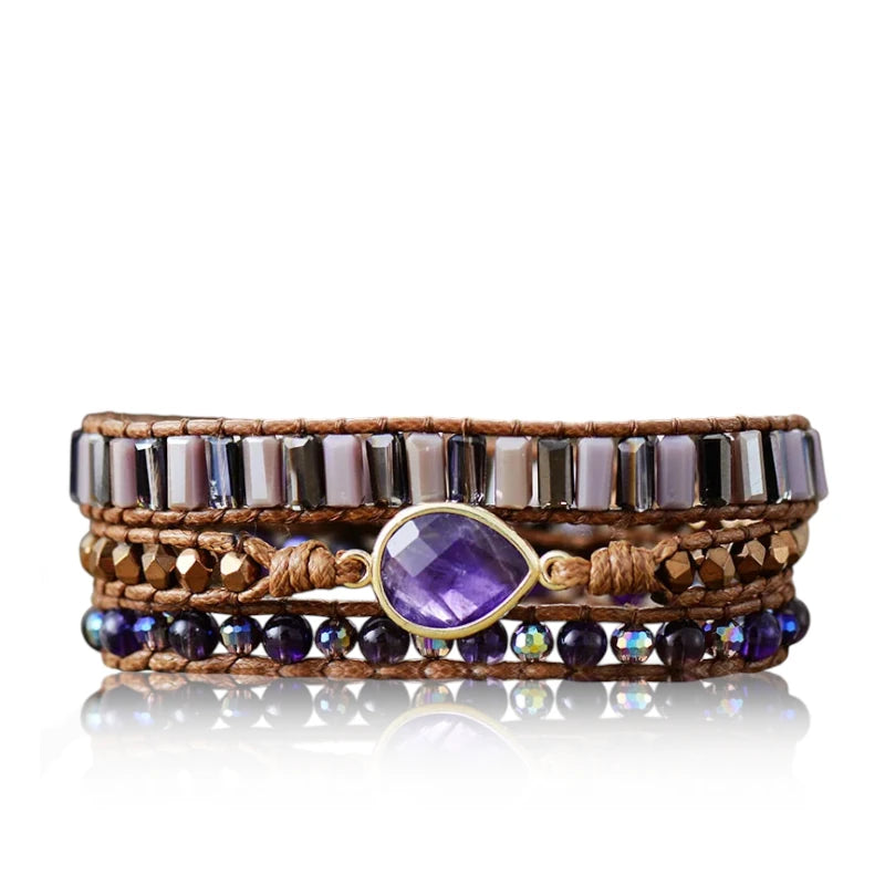 Calming Amethyst Wrap Bracelet