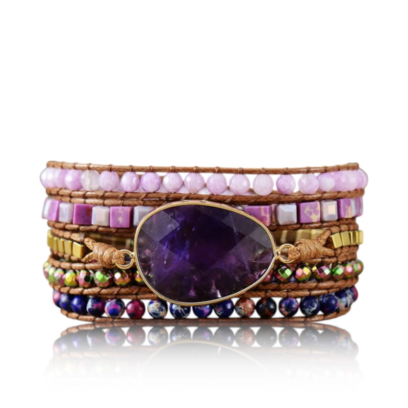 Amethyst Kunzite Wrap Bracelet